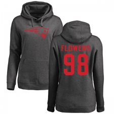 NFL Women's Nike New England Patriots #98 Trey Flowers Ash One Color Pullover Hoodie
