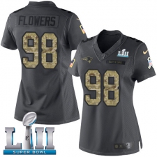 Women's Nike New England Patriots #98 Trey Flowers Limited Black 2016 Salute to Service Super Bowl LII NFL Jersey