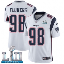 Youth Nike New England Patriots #98 Trey Flowers White Vapor Untouchable Limited Player Super Bowl LII NFL Jersey