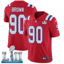 Men's Nike New England Patriots #90 Malcom Brown Red Alternate Vapor Untouchable Limited Player Super Bowl LII NFL Jersey