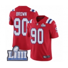 Men's Nike New England Patriots #90 Malcom Brown Red Alternate Vapor Untouchable Limited Player Super Bowl LIII Bound NFL Jersey