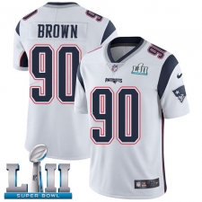 Men's Nike New England Patriots #90 Malcom Brown White Vapor Untouchable Limited Player Super Bowl LII NFL Jersey
