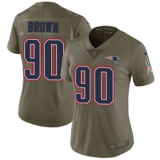 Women's Nike New England Patriots #90 Malcom Brown Limited Olive 2017 Salute to Service NFL Jersey