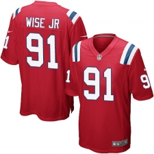 Men's Nike New England Patriots #91 Deatrich Wise Jr Game Red Alternate NFL Jersey