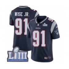 Men's Nike New England Patriots #91 Deatrich Wise Jr Navy Blue Team Color Vapor Untouchable Limited Player Super Bowl LIII Bound NFL Jersey