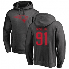 NFL Nike New England Patriots #91 Deatrich Wise Jr Ash One Color Pullover Hoodie