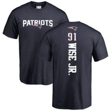 NFL Nike New England Patriots #91 Deatrich Wise Jr Navy Blue Backer T-Shirt