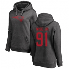 NFL Women's Nike New England Patriots #91 Deatrich Wise Jr Ash One Color Pullover Hoodie