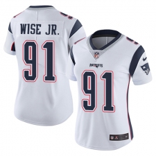 Women's Nike New England Patriots #91 Deatrich Wise Jr White Vapor Untouchable Limited Player NFL Jersey