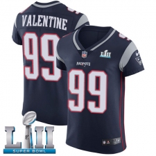 Men's Nike New England Patriots #99 Vincent Valentine Navy Blue Team Color Vapor Untouchable Elite Player Super Bowl LII NFL Jersey