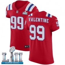 Men's Nike New England Patriots #99 Vincent Valentine Red Alternate Vapor Untouchable Elite Player Super Bowl LII NFL Jersey