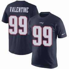 Nike New England Patriots #99 Vincent Valentine Navy Blue Rush Pride Name & Number T-Shirt