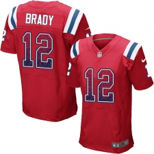 Men's Nike New England Patriots #12 Tom Brady Elite Red Alternate Drift Fashion NFL Jersey