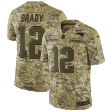 Youth Nike New England Patriots #12 Tom Brady Limited Camo 2018 Salute to Service NFL Jersey