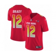 Youth Nike New England Patriots #12 Tom Brady Limited Red AFC 2019 Pro Bowl NFL Jersey