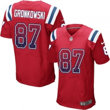 Men's Nike New England Patriots #87 Rob Gronkowski Elite Red Alternate Drift Fashion NFL Jersey