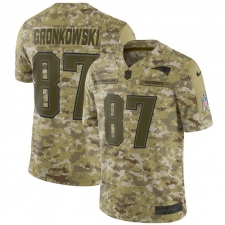 Men's Nike New England Patriots #87 Rob Gronkowski Limited Camo 2018 Salute to Service NFL Jersey
