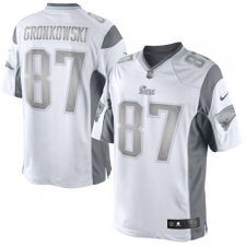 Men's Nike New England Patriots #87 Rob Gronkowski Limited White Platinum NFL Jersey