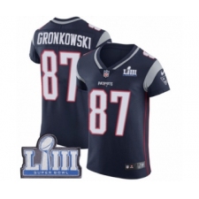Men's Nike New England Patriots #87 Rob Gronkowski Navy Blue Team Color Vapor Untouchable Elite Player Super Bowl LIII Bound NFL Jersey