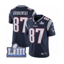 Men's Nike New England Patriots #87 Rob Gronkowski Navy Blue Team Color Vapor Untouchable Limited Player Super Bowl LIII Bound NFL Jersey