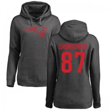 NFL Women's Nike New England Patriots #87 Rob Gronkowski Ash One Color Pullover Hoodie