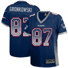 Women's Nike New England Patriots #87 Rob Gronkowski Elite Navy Blue Drift Fashion NFL Jersey
