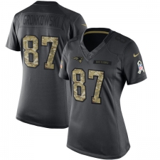 Women's Nike New England Patriots #87 Rob Gronkowski Limited Black 2016 Salute to Service NFL Jersey