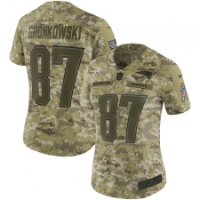 Women's Nike New England Patriots #87 Rob Gronkowski Limited Camo 2018 Salute to Service NFL Jersey