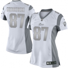 Women's Nike New England Patriots #87 Rob Gronkowski Limited White Platinum NFL Jersey