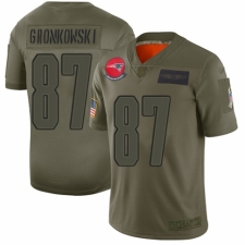 Youth New England Patriots #87 Rob Gronkowski Limited Camo 2019 Salute to Service Football Jersey