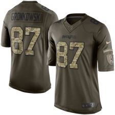 Youth Nike New England Patriots #87 Rob Gronkowski Elite Green Salute to Service NFL Jersey
