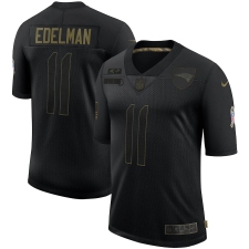 Men's New England Patriots #11 Julian Edelman Black Nike 2020 Salute To Service Limited Jersey