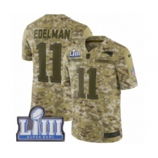 Men's Nike New England Patriots #11 Julian Edelman Limited Camo 2018 Salute to Service Super Bowl LIII Bound NFL Jersey