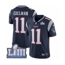 Men's Nike New England Patriots #11 Julian Edelman Navy Blue Team Color Vapor Untouchable Limited Player Super Bowl LIII Bound NFL Jersey