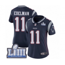 Women's Nike New England Patriots #11 Julian Edelman Navy Blue Team Color Vapor Untouchable Limited Player Super Bowl LIII Bound NFL Jersey