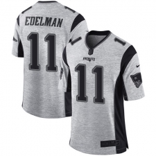 Youth Nike New England Patriots #11 Julian Edelman Limited Gray Gridiron II NFL Jersey