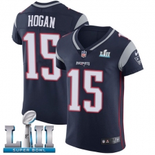 Men's Nike New England Patriots #15 Chris Hogan Navy Blue Team Color Vapor Untouchable Elite Player Super Bowl LII NFL Jersey