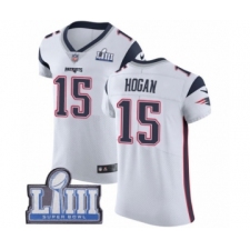 Men's Nike New England Patriots #15 Chris Hogan White Vapor Untouchable Elite Player Super Bowl LIII Bound NFL Jersey
