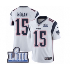 Men's Nike New England Patriots #15 Chris Hogan White Vapor Untouchable Limited Player Super Bowl LIII Bound NFL Jersey