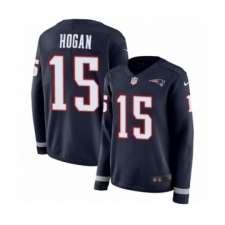 Women's Nike New England Patriots #15 Chris Hogan Limited Navy Blue Therma Long Sleeve NFL Jersey