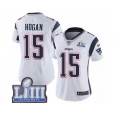 Women's Nike New England Patriots #15 Chris Hogan White Vapor Untouchable Limited Player Super Bowl LIII Bound NFL Jersey