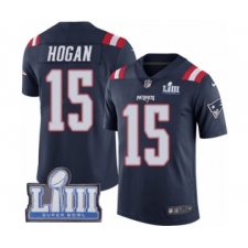 Youth Nike New England Patriots #15 Chris Hogan Limited Navy Blue Rush Vapor Untouchable Super Bowl LIII Bound NFL Jersey