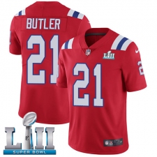 Men's Nike New England Patriots #21 Malcolm Butler Red Alternate Vapor Untouchable Limited Player Super Bowl LII NFL Jersey