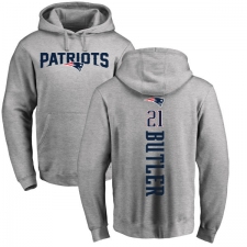 NFL Nike New England Patriots #21 Malcolm Butler Ash Backer Pullover Hoodie