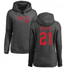 NFL Women's Nike New England Patriots #21 Malcolm Butler Ash One Color Pullover Hoodie