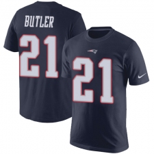 Nike New England Patriots #21 Malcolm Butler Navy Blue Rush Pride Name & Number T-Shirt