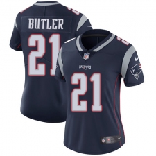 Women's Nike New England Patriots #21 Malcolm Butler Navy Blue Team Color Vapor Untouchable Limited Player NFL Jersey