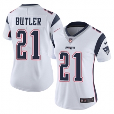 Women's Nike New England Patriots #21 Malcolm Butler White Vapor Untouchable Limited Player NFL Jersey