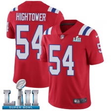 Men's Nike New England Patriots #54 Dont'a Hightower Red Alternate Vapor Untouchable Limited Player Super Bowl LII NFL Jersey