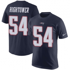 Nike New England Patriots #54 Dont'a Hightower Navy Blue Rush Pride Name & Number T-Shirt